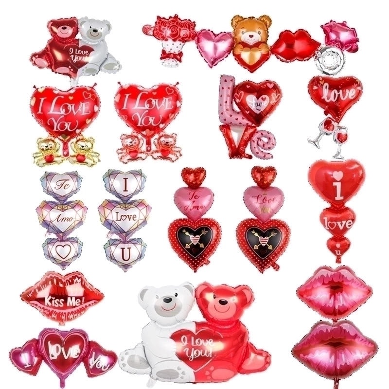 Heart-Shaped Aluminum Foil Balloons for Valentine's Day Party Decor | Party Supplies
