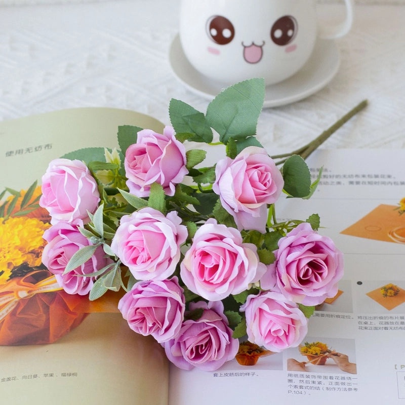 Silk Rose Bouquet for Bridal, Home, Dining Table Decoration | Artificial Flowers & Floral Arrangements