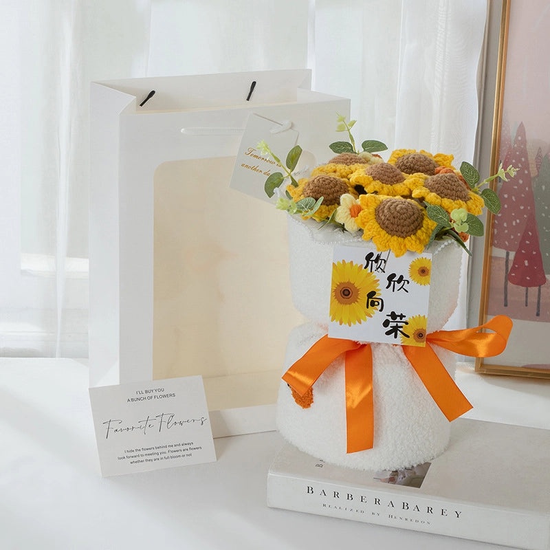 Valentine's Day Cute Fruit-Themed Knit Artificial Flower Bouquet|Home Decor Gifts