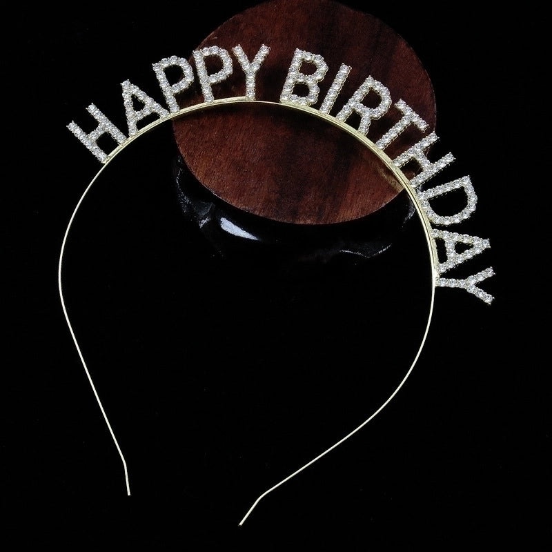 Minimalist Women's Rhinestone Letter Plated Alloy Hair Band | Hair Accessories