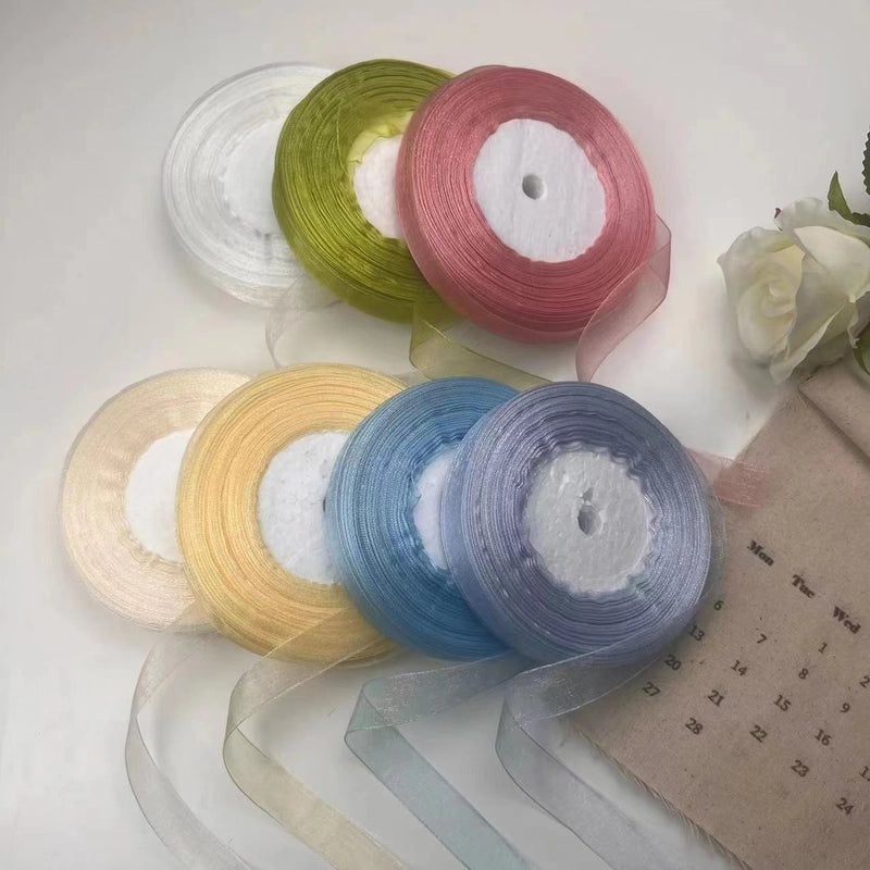 2cm Wide Transparent Snow Pattern Ribbon for Gift Wrapping and Floral Hair Accessories | Gift Packaging & Craft Supplies