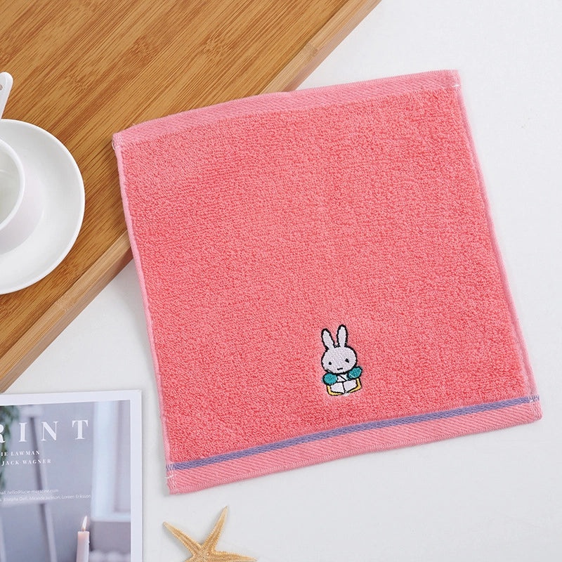 Cotton Square Towel 25x25cm Soft Absorbent Embroidered Face Hand Towel for Kindergarten|Home Textiles