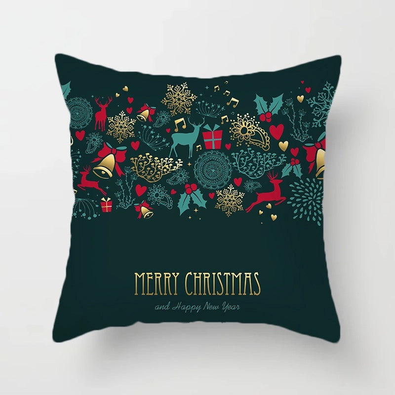 Christmas Tree Santa Elk Holiday Polyester Pillow Covers|Home Decor Pillows