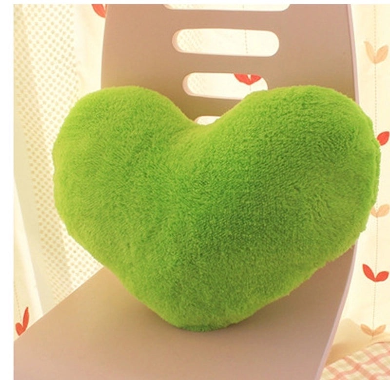 Heart Shaped Solid Color Plush Throw Pillow Soft PP Cotton Filling|Home Decor Cushions