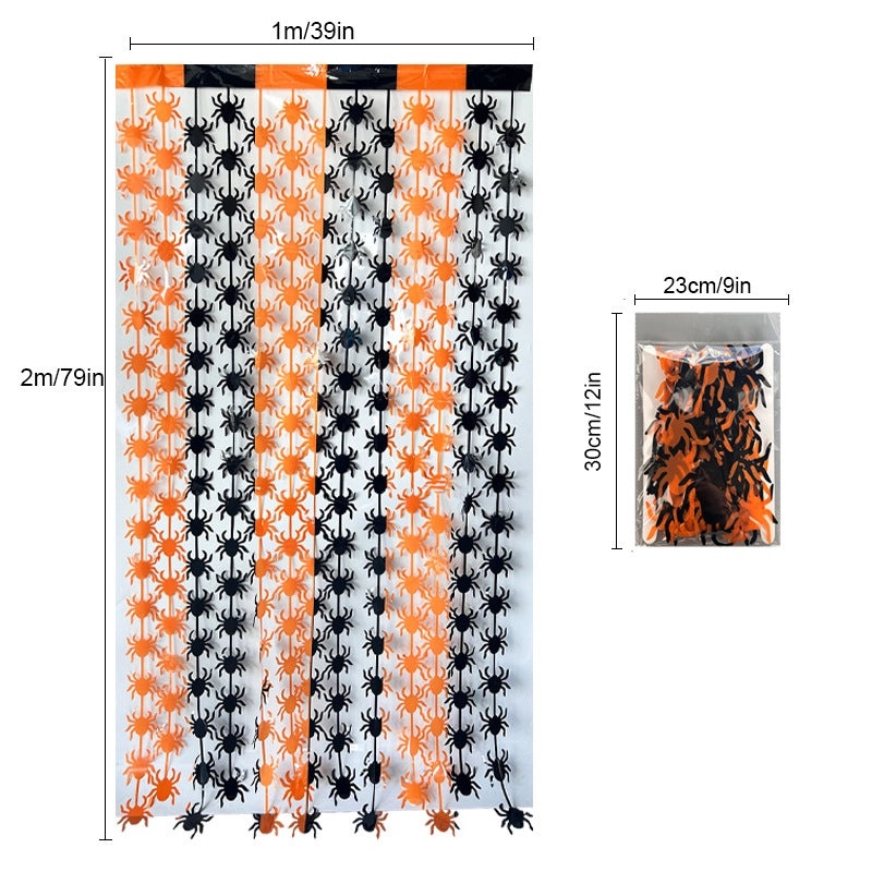 Halloween Skull Spider Rain Curtain Door Decoration | Party Supplies & Home Decor