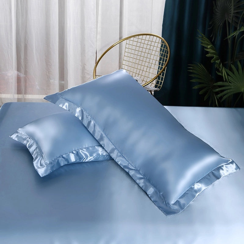 Solid Color Silk Pillowcase Single Satin Ice Silk Pillowcase | Home Textiles & Bedding