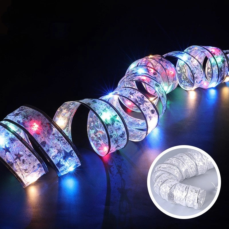 Christmas Star Ribbon String Lights for Party and Home Decor|Holiday & Festive Lighting