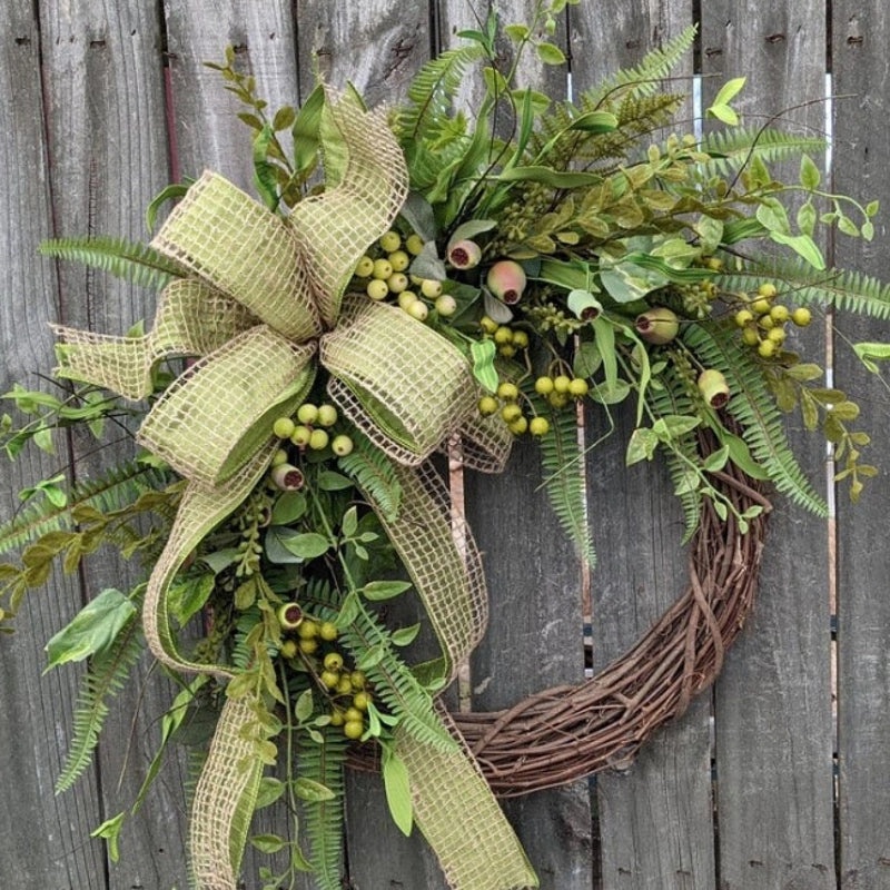 Poppy Plant Garland with Dead Branch and Rattan Ring for Door Hanging|Home Decor Ornaments
