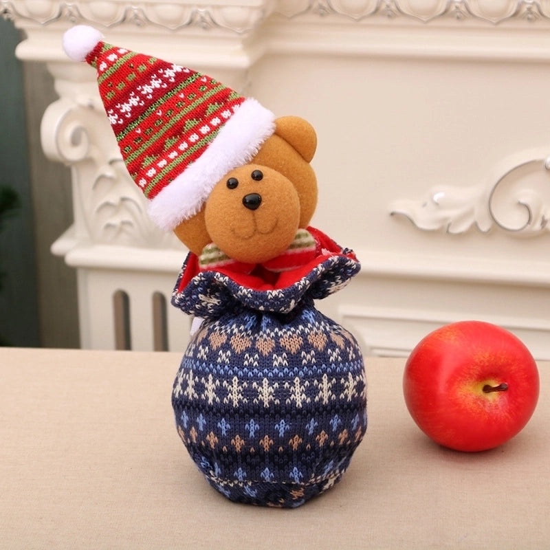 Christmas Kids Gift Knitted Apple Bag Candy Holder for Christmas Eve | Holiday Gift Bags