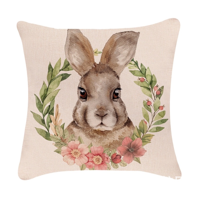 Minimalist Easter Rabbit Linen Pillow Covers for Couch and Sofa Decor | Home Decor Accessories