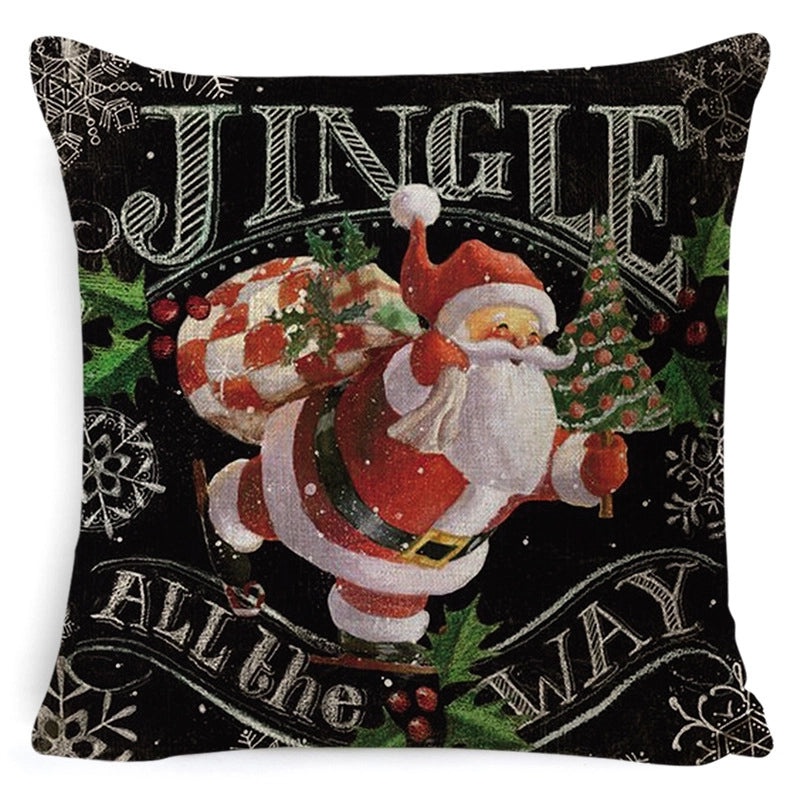 Vintage Letter and Deer Linen Cushion Covers|Home Decor Pillows