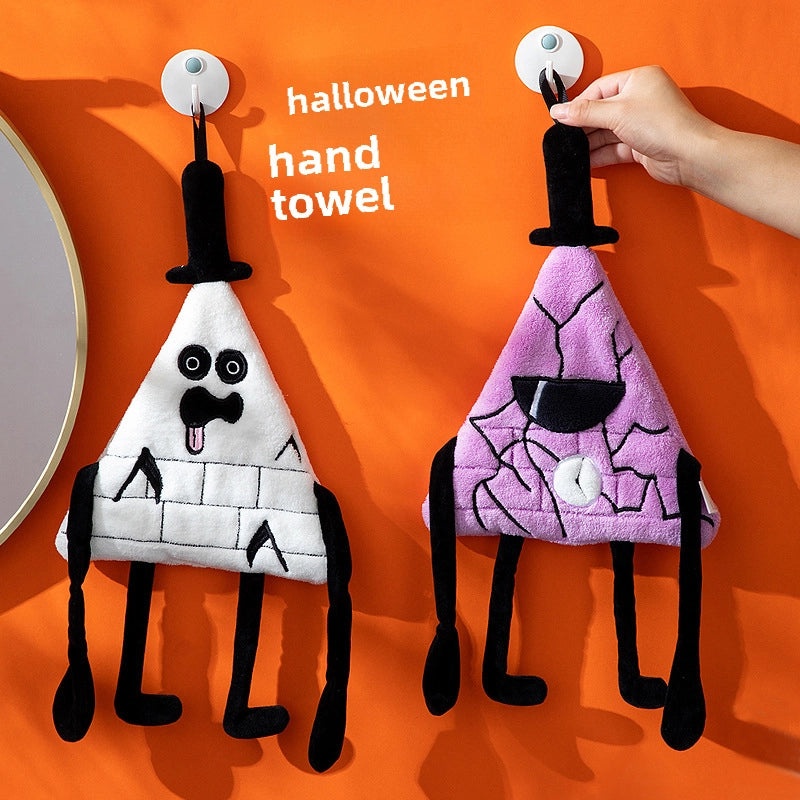 Halloween Monster Coral Fleece Hand Towel Thick Absorbent Quick-Dry Kitchen Cloth Hanging for Kids | Home & Kitchen Textiles