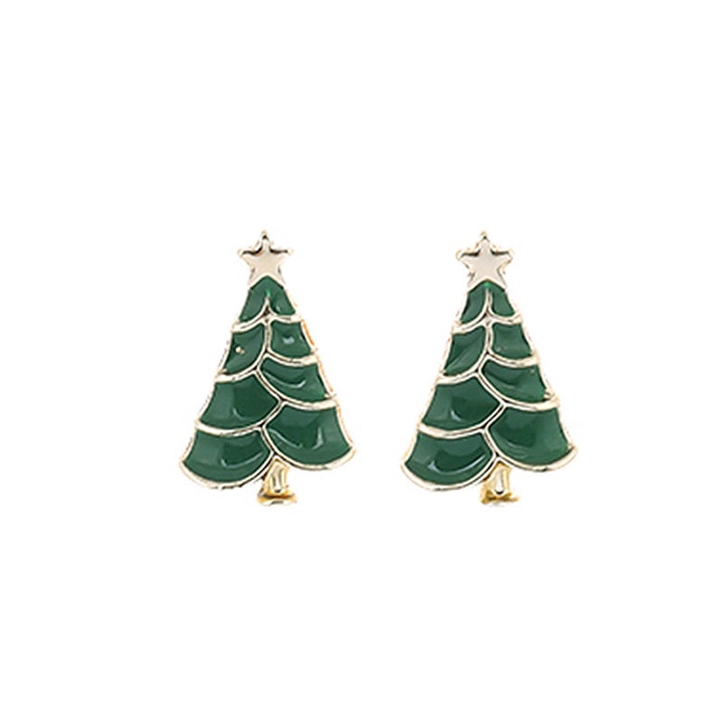 Christmas Cute Minimalist Alloy Christmas Tree Santa Claus Snowman Party Festival Decoration|Holiday Jewelry Accessories