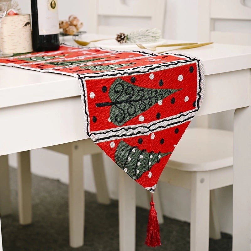 Festive Knitted Christmas Table Runner Cozy Holiday Table Decoration|Home Decor