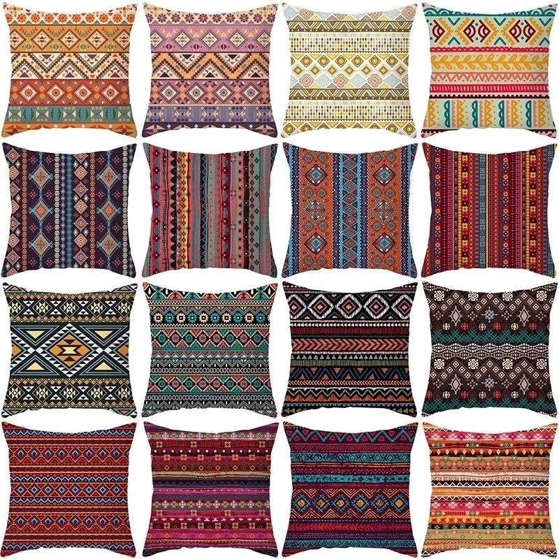 Bohemian Geometric Peach Skin Cushion Covers|Home Decor Pillows