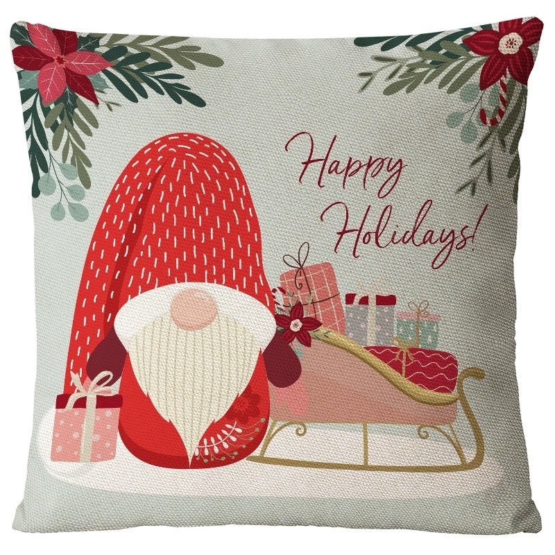 Festive Santa Snowman Linen Pillow Covers for Couch Sofa Holiday Home Decor | Home Decor & Pillows