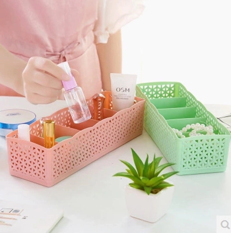 Five-Compartment Plastic Organizer Box for Panties and Socks Storage|Home Storage & Organization