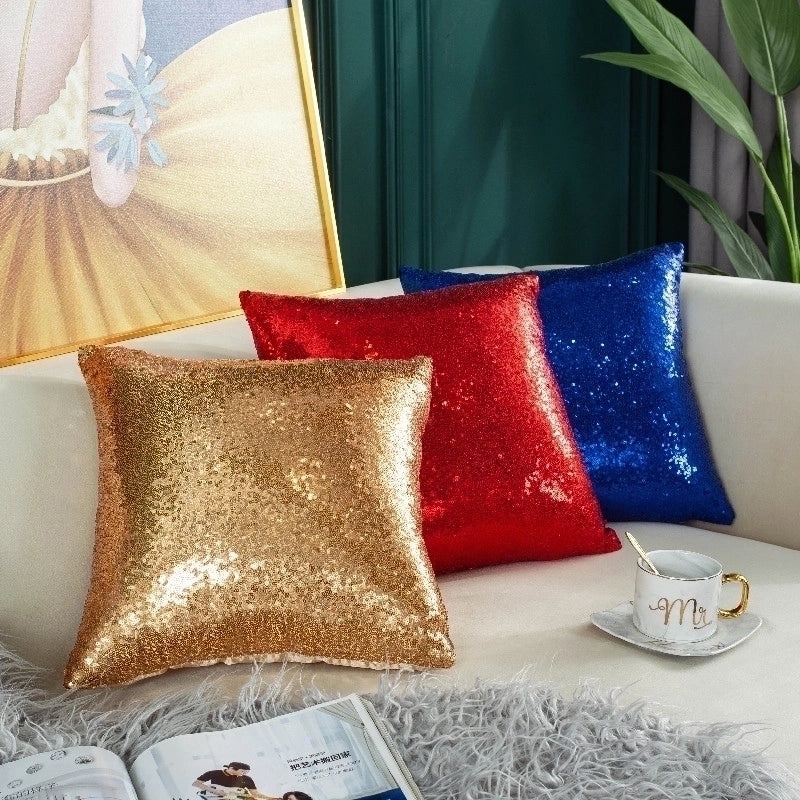 Elegant Vintage Solid Color Sequin Pillow Covers|Home Decor Pillows
