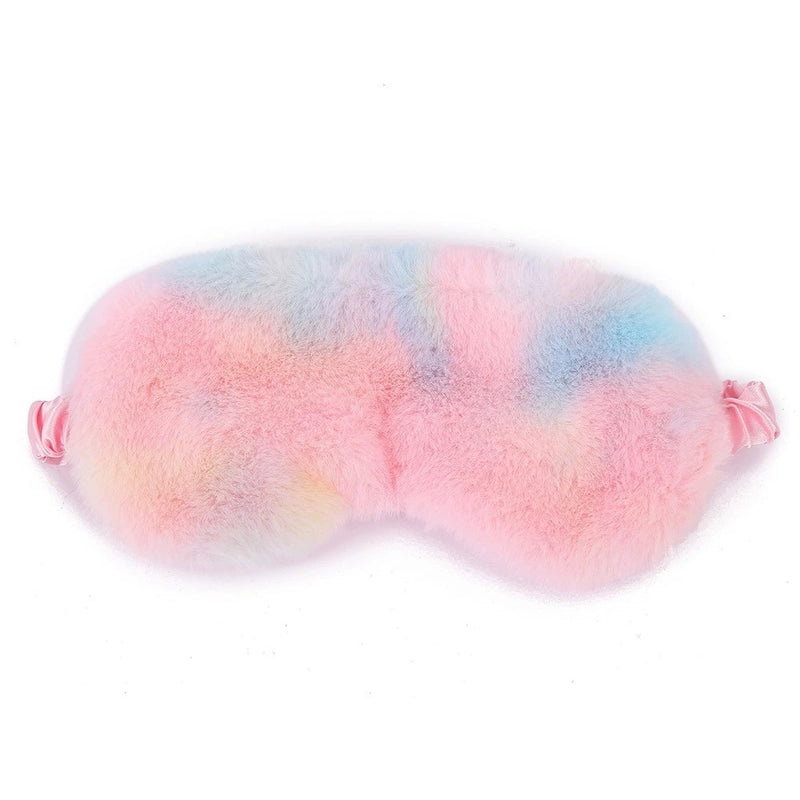 Color Block Tie-Dye Rabbit Hair Eye Mask Minimalist Style | Sleep Masks