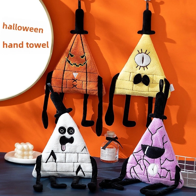 Halloween Monster Coral Fleece Hand Towel Thick Absorbent Quick-Dry Kitchen Cloth Hanging for Kids | Home & Kitchen Textiles