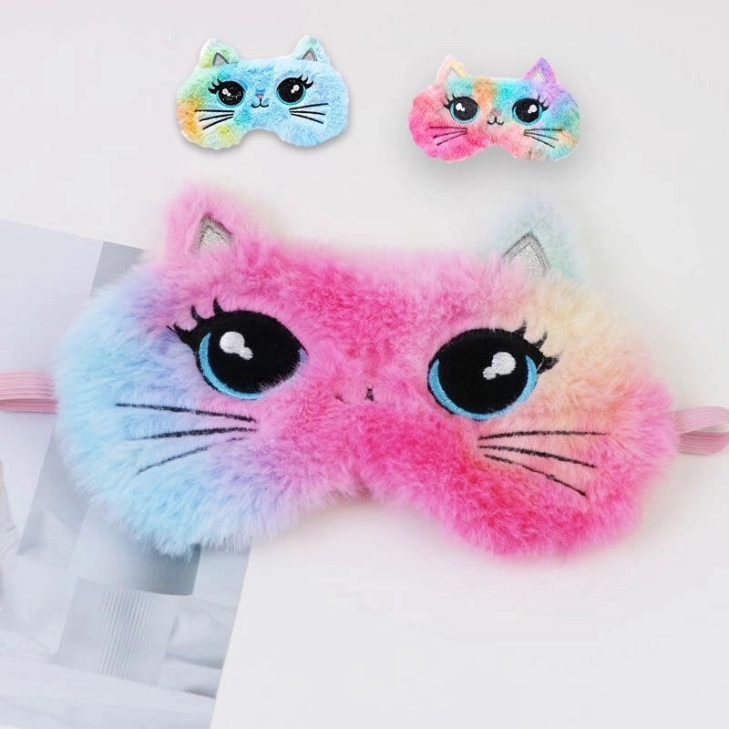 Adorable Cartoon Cotton Plush Satin Sleep Mask | Sleep Accessories