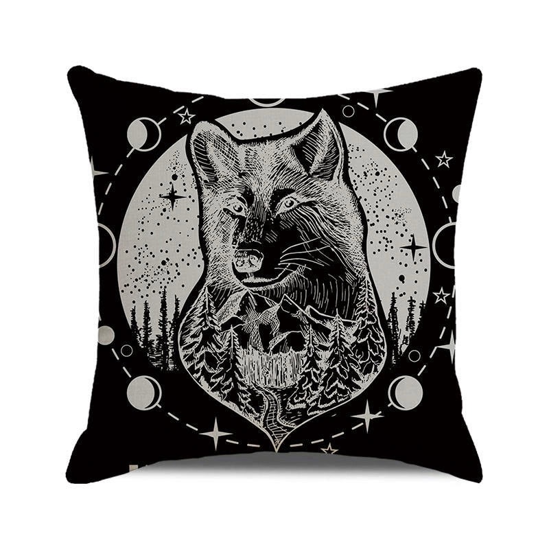 Halloween Skull Cotton Pillow Covers Retro Punk Style for Couch Sofa Decor|Home Decor & Pillows