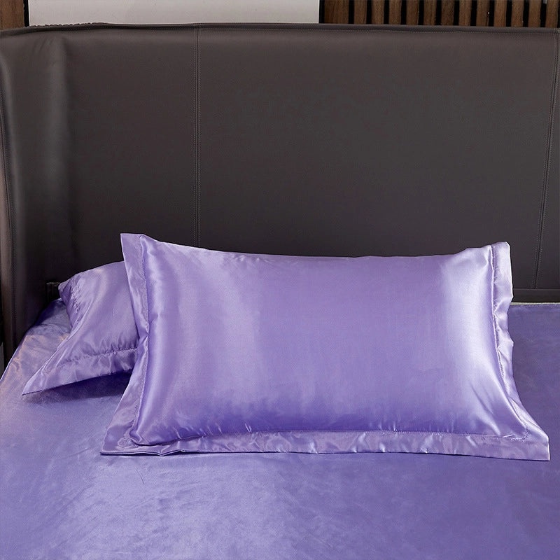 Solid Color Silk Pillowcase Single Satin Ice Silk Pillowcase | Home Textiles & Bedding