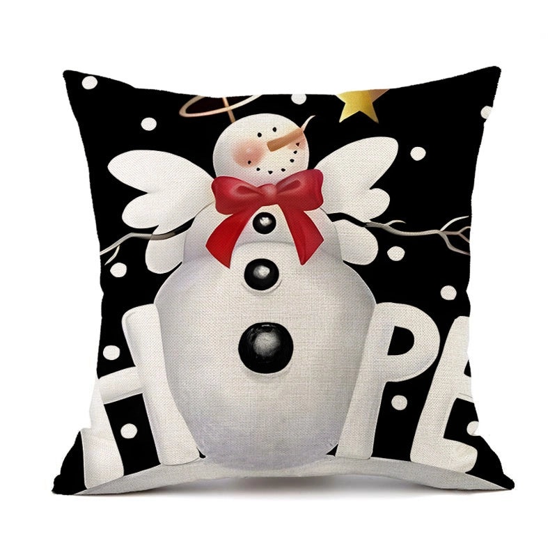 Christmas Linen Santa Claus Pillow Covers for Couch Sofa Decor Cozy Casual Holiday Accents|Home Decor & Pillows