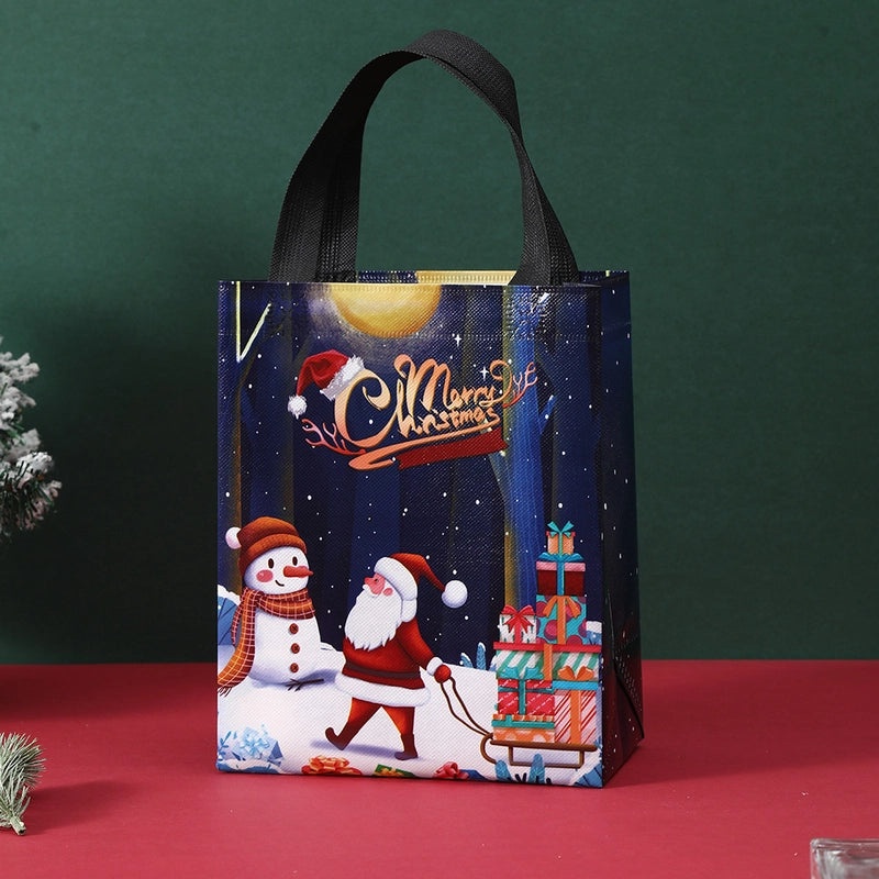 Christmas Gift Bag Non-woven Hot-pressed Coated Printable Logo Eco-friendly Shopping Bag | Gift Bags & Packaging