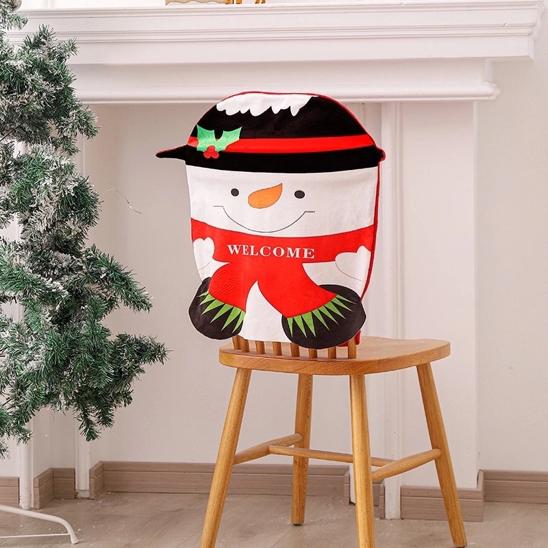 Christmas Snowman and Old Man Dining Chair Backrest Covers for Holiday Decoration|Home & Living > Holiday Decorations > Christmas Decorations