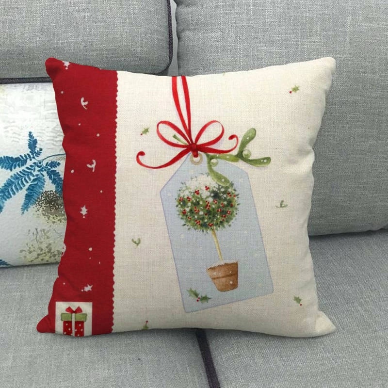 Festive Cartoon Linen Pillow Covers for Couch & Sofa|Home Decor & Pillows