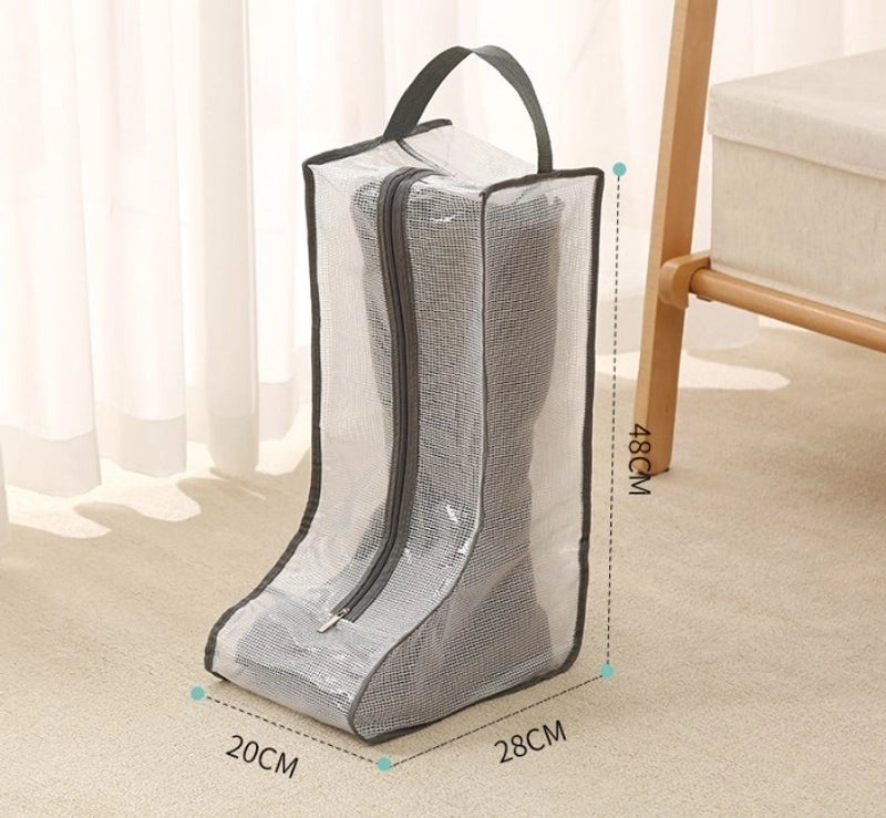 Stylish Houndstooth PVC Shoe Bag with Solid Color Design | Shoe Bags & Travel Accessories