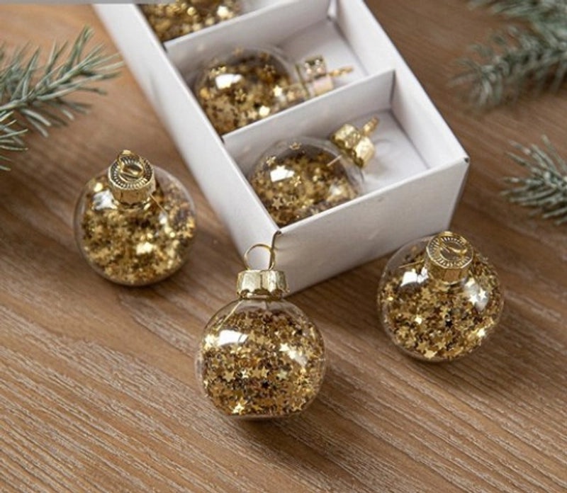 Christmas Clear Glass Ball Ornaments for Indoor Hanging Decor | Christmas Decorations