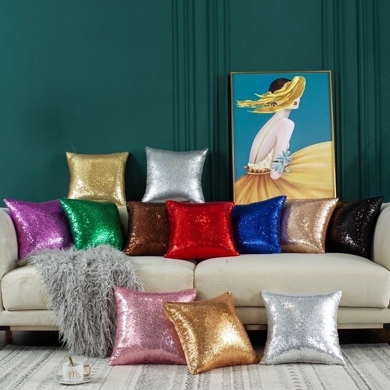 Elegant Vintage Solid Color Sequin Pillow Covers|Home Decor Pillows
