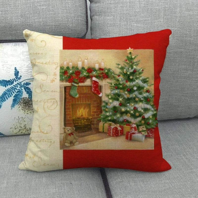 Festive Cartoon Linen Pillow Covers for Couch & Sofa|Home Decor & Pillows