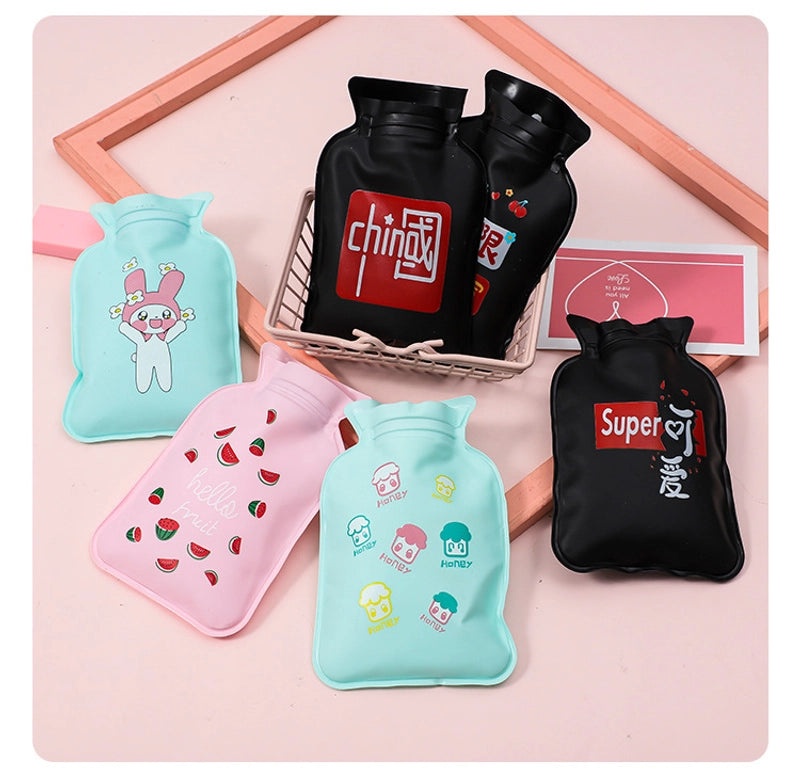 Cute Plush Rabbit Fur Hot Water Bottle Portable Teddy Bear Hand Warmer Winter Heating Pad Cartoon Explosion-Proof | Home & Living