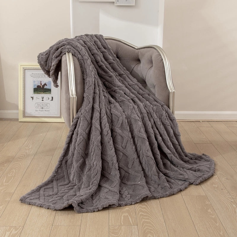 Cozy Solid Color Lambswool Fleece Blanket for All Seasons|Home Textiles & Bedding