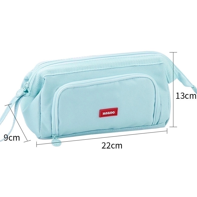 Minimalist Solid Color Polyester Pencil Case for School Use|Stationery & Office Supplies