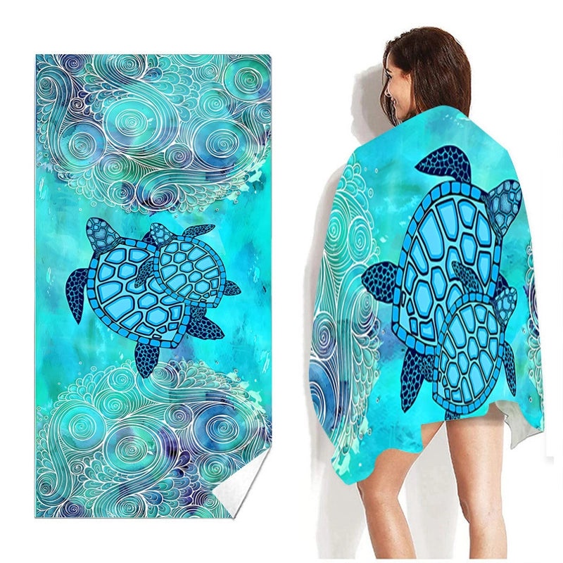 Custom Mermaid Tail Beach Towel Quick-Dry Absorbent Rectangular Round Bath Towel for Camping|Beach Towels