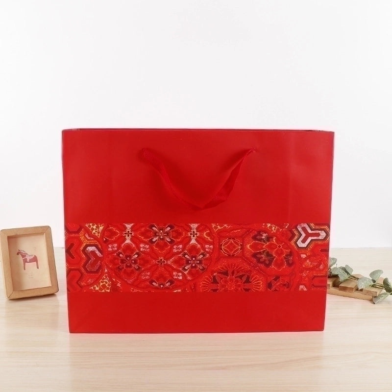 Red Festive Gift Bag Portable Paper Packaging Return Gift Bag | Gift Bags & Packaging