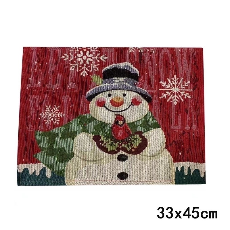 Festive Snowman Cotton Linen Table Runner for Christmas | Christmas Table Decor