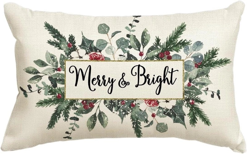 Christmas Holiday Linen Pillow Covers for Couch & Sofa | Home Decor