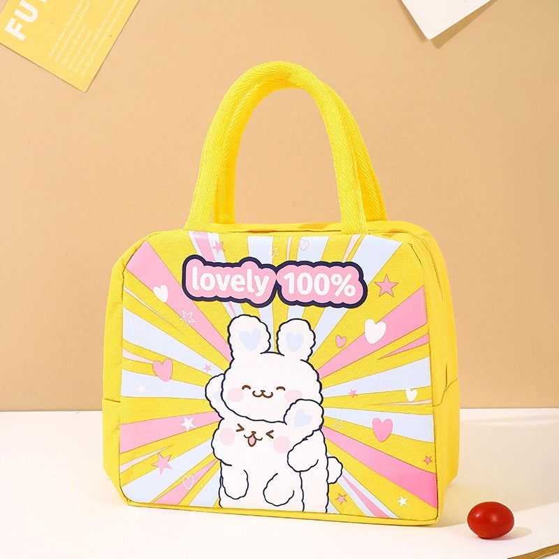 Cute Yellow Duck Insulated Lunch Bag Canvas Handbag for Kids Food Storage|Lunch Bags & Coolers
