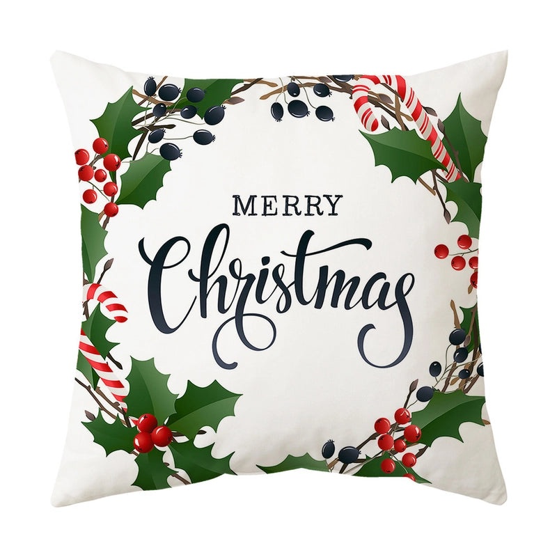 Christmas Tree Santa Elk Holiday Polyester Pillow Covers|Home Decor Pillows