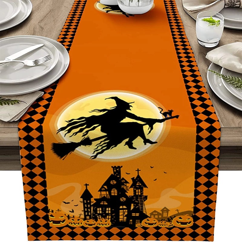 Halloween Chinoiserie Printed Polyester Tablecloth for Festive Decor|Home & Kitchen Table Linens
