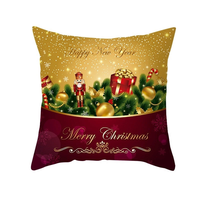 Ethnic Style Cartoon Santa Claus Peach Skin Pillow Covers for Couch and Sofa Christmas Decor|Home Decor Pillows