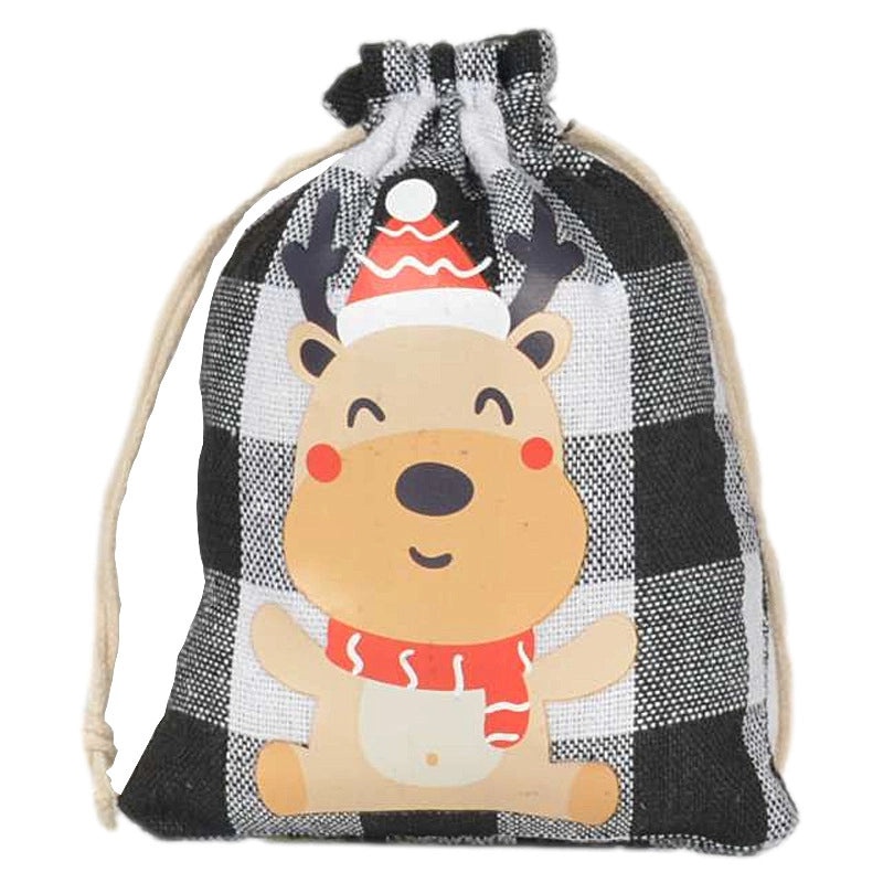 Christmas Party Candy Bag with Snowman Snowflake and Christmas Tree Design | Holiday Gift Bags