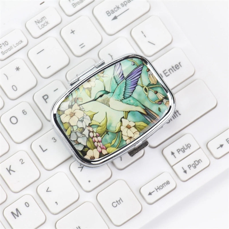 Portable Metal Two-Compartment Mini Storage Box for Jewelry and Medicine | Jewelry Storage Boxes