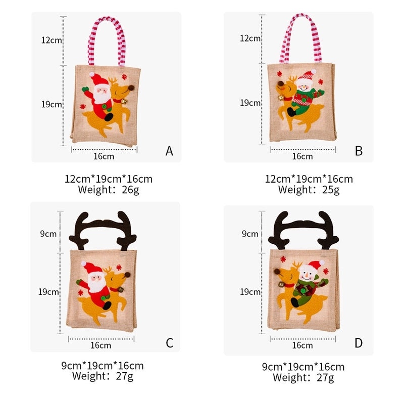 Nordic Christmas Gift Bags with Cute Santa and Elk Design | Holiday Party Supplies