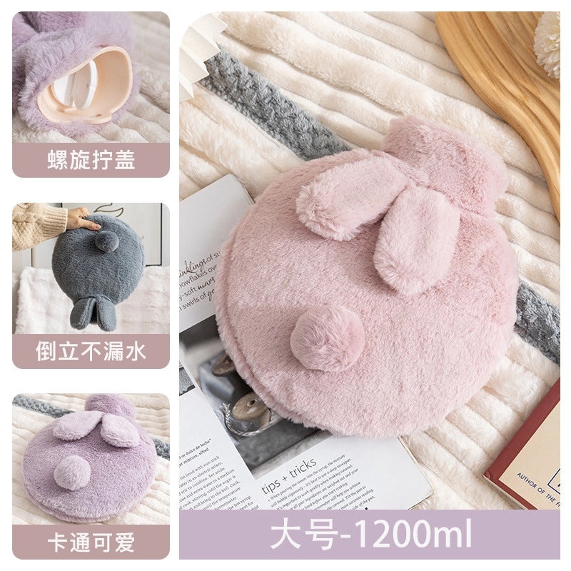 Cute Cartoon Rabbit Plush Hand Warmer with Removable Hot Water Bag | Home & Living Accessories